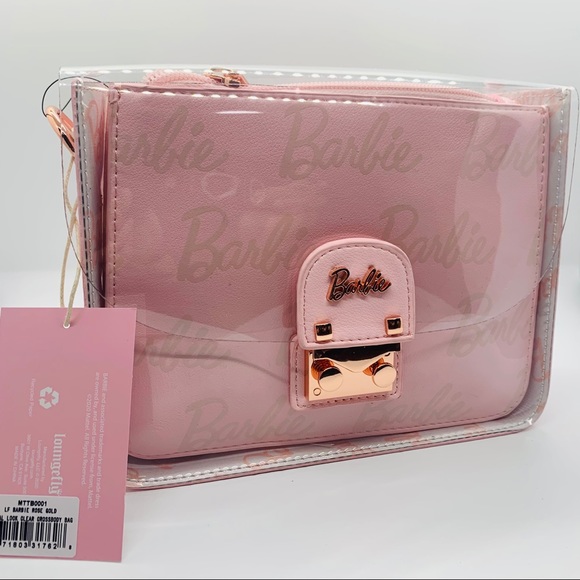 Loungefly Bags Loungefly Barbie Rose Gold Pouch And Crossbody Bag